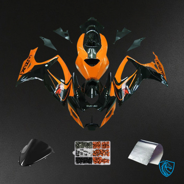 Suzuki GSXR 600-750 (2006-2007) Black & Orange K6 Fairing Kit - Aftermarket ABS Bodywork