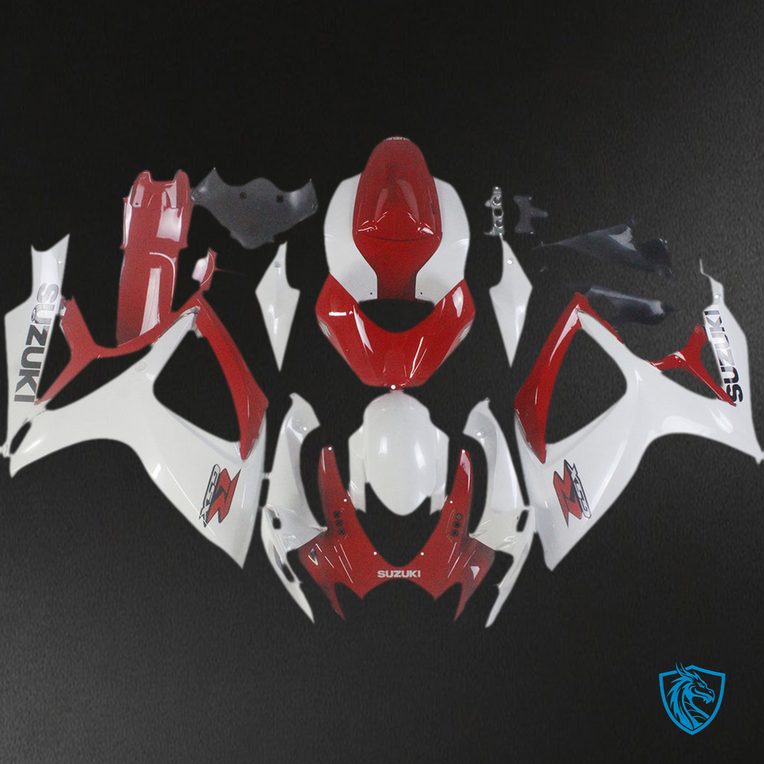 Suzuki GSXR 600-750 (2006-2007) Red, White & Black K6 Fairing Kit - Aftermarket ABS Bodywork