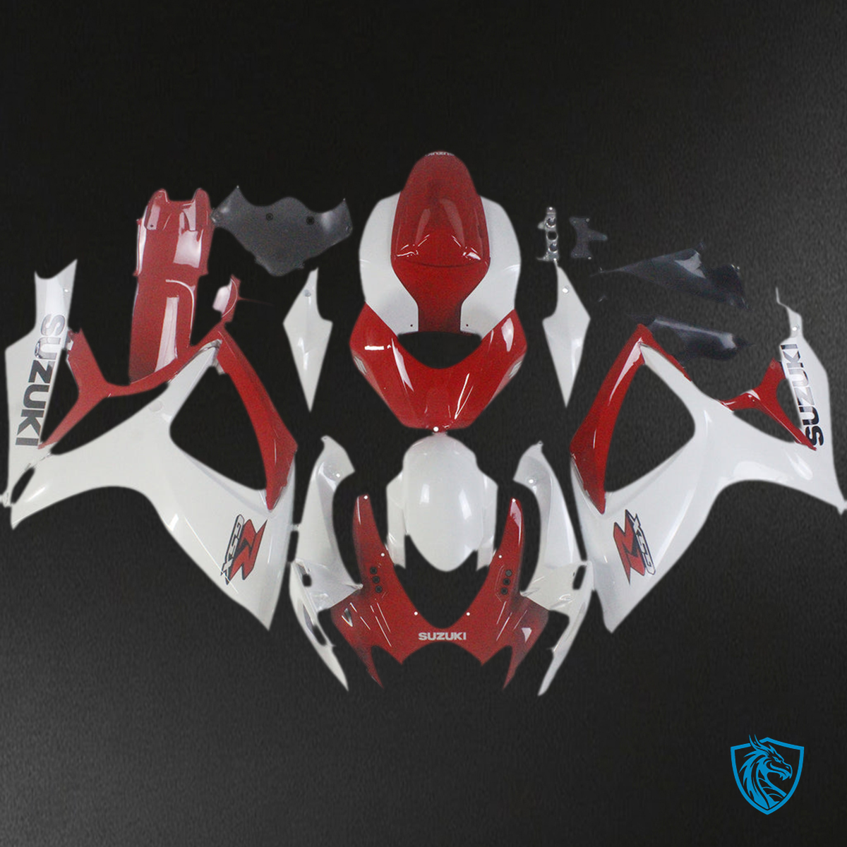 Suzuki GSXR 600-750 (2006-2007) Red, White & Black K6 Fairing Kit - Aftermarket ABS Bodywork