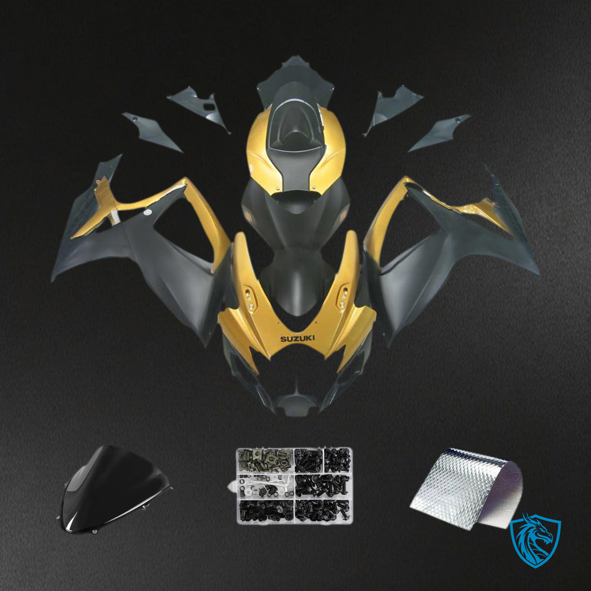 Suzuki GSXR 600-750 (2006-2007) Gold & Black K6 - Custom ABS Fairing Kit