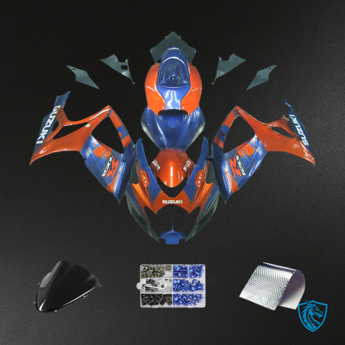 Suzuki GSXR 600-750 (2006-2007) Orange & Blue K6 Fairing Kit - Aftermarket ABS Bodywork