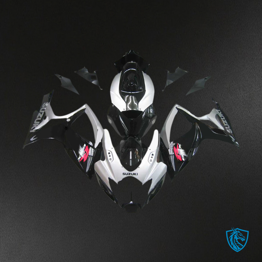 Suzuki GSXR 600-750 (2006-2007) White & Black K6 - Custom ABS Fairing Kit