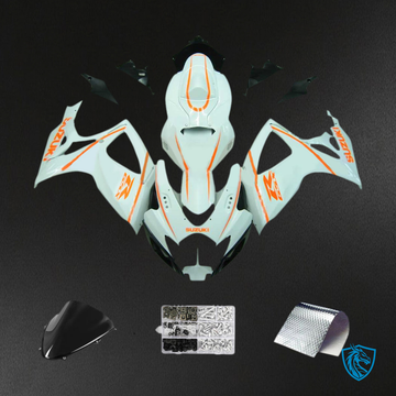 Suzuki GSXR 600-750 (2006-2007) Gloss White & Orange K6 - MERGEment Motorcycle Fairings Kit