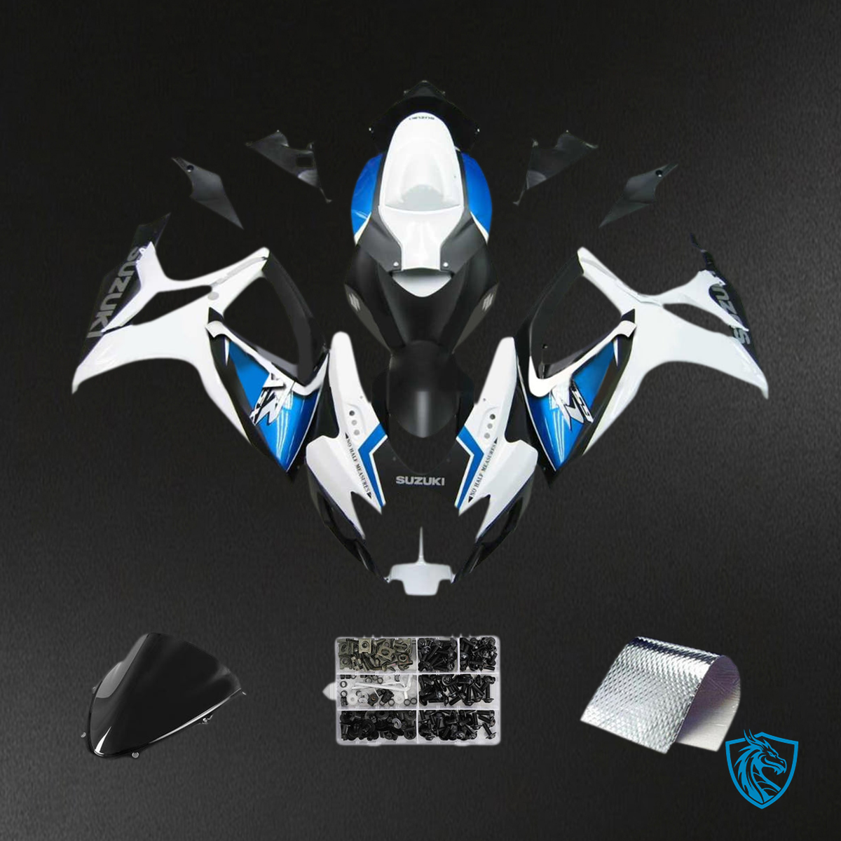 Suzuki GSXR 600-750 (2006-2007) Blue & White K6 - Custom ABS Fairing Kit