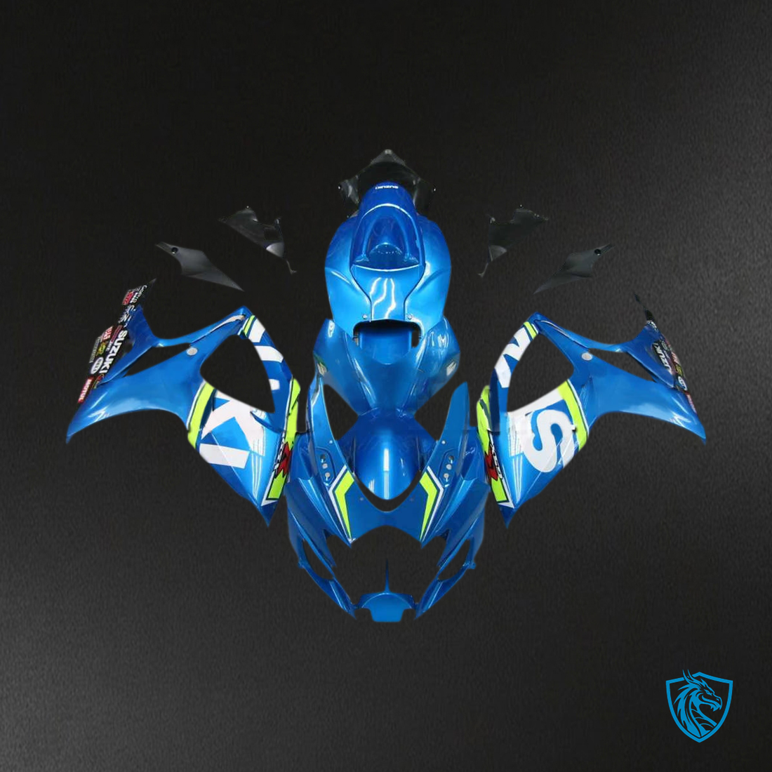 Suzuki GSXR 600-750 (2006-2007) Blue, White & Green K6 - Custom ABS Fairing Kit