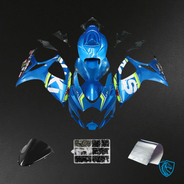 Suzuki GSXR 600-750 (2006-2007) Blue, White & Green K6 - Custom ABS Fairing Kit
