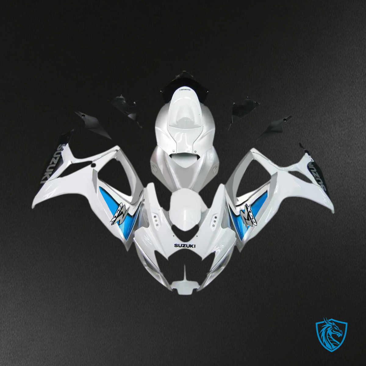 Suzuki GSXR 600-750 (2006-2007) White & Blue K6 Injection - MERGEment Motorcycle Fairings Kit