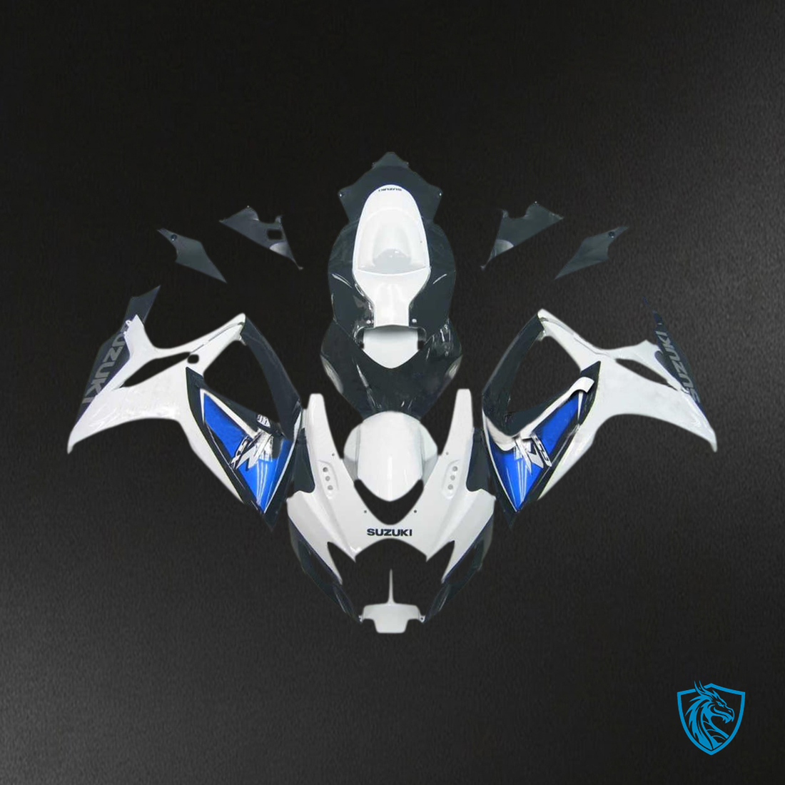 Suzuki GSXR 600-750 (2006-2007) White & Blue K6 Fairing Kit - Aftermarket ABS Bodywork