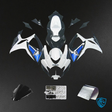 Suzuki GSXR 600-750 (2006-2007) White & Blue K6 Fairing Kit - Aftermarket ABS Bodywork