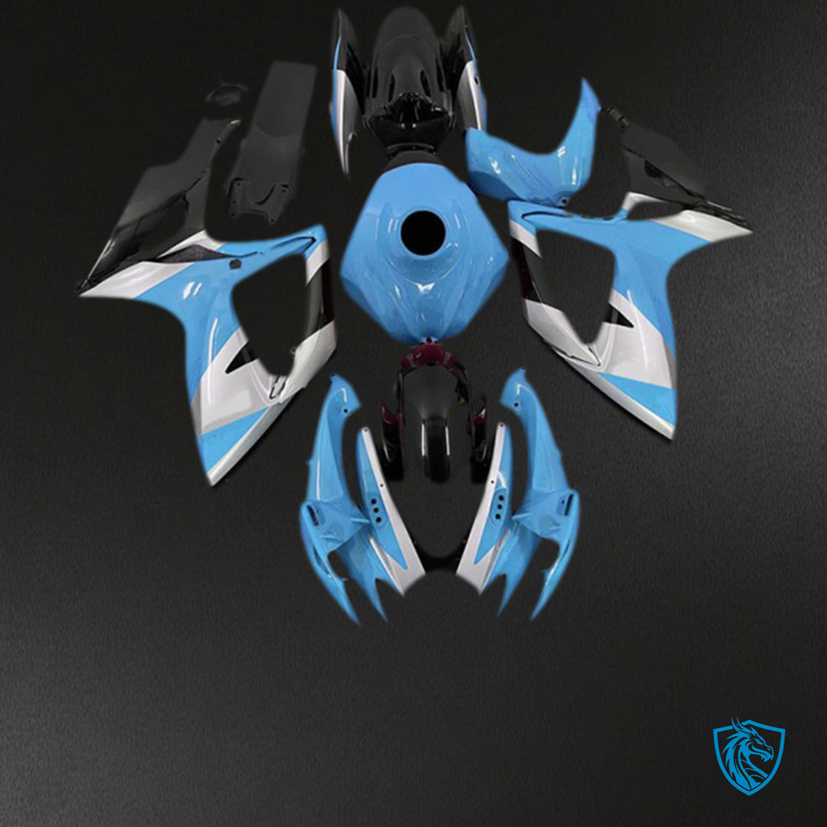 Suzuki GSXR 600-750 (2006-2007) Light Blue Design Motorcycle - Custom ABS Fairing Kit