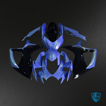 Suzuki GSXR 600-750 (2006-2007) Light Blue & Black Motorcycle Fairings Kit - Aftermarket ABS Bodywork