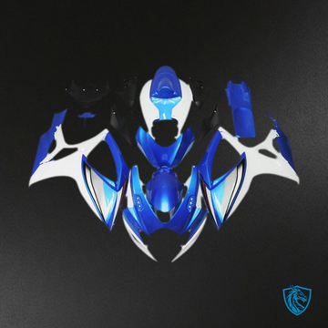 Suzuki GSXR 600-750 (2006-2007) White & Deep Blue OEM Style Motorcycle Fairings Kit | ABS Bodywork