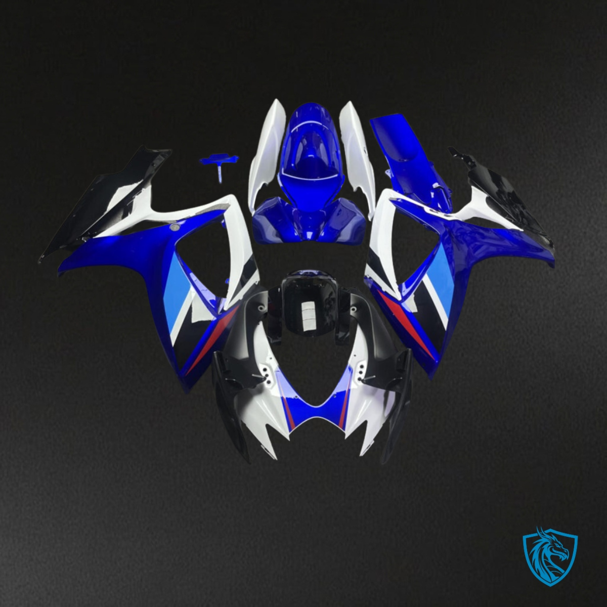 Suzuki GSXR 600-750 (2006-2007) Blue, White & Black Fairing Kit - Aftermarket ABS Bodywork