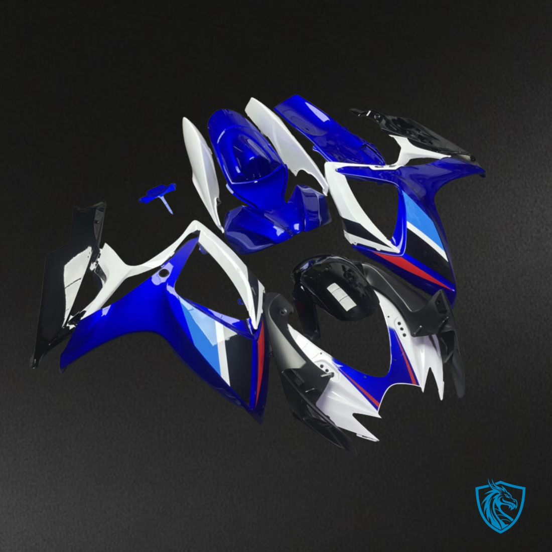 Suzuki GSXR 600-750 (2006-2007) Blue, White & Black Fairing Kit - Aftermarket ABS Bodywork