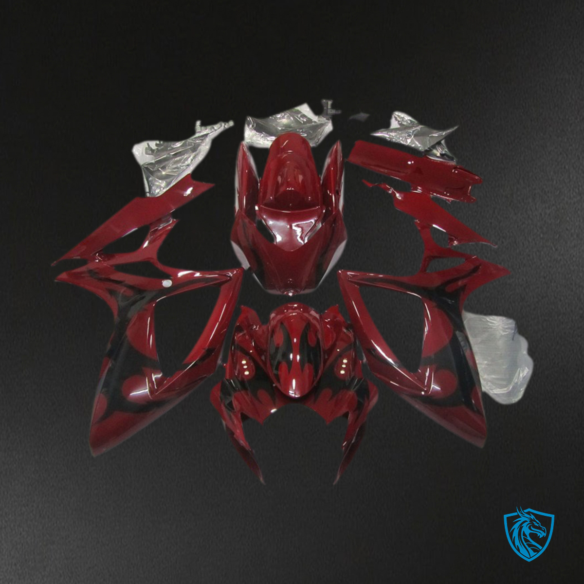 Suzuki GSXR 600-750 (2006-2007) Red Motorcycle Fairings Kit - Aftermarket ABS Bodywork
