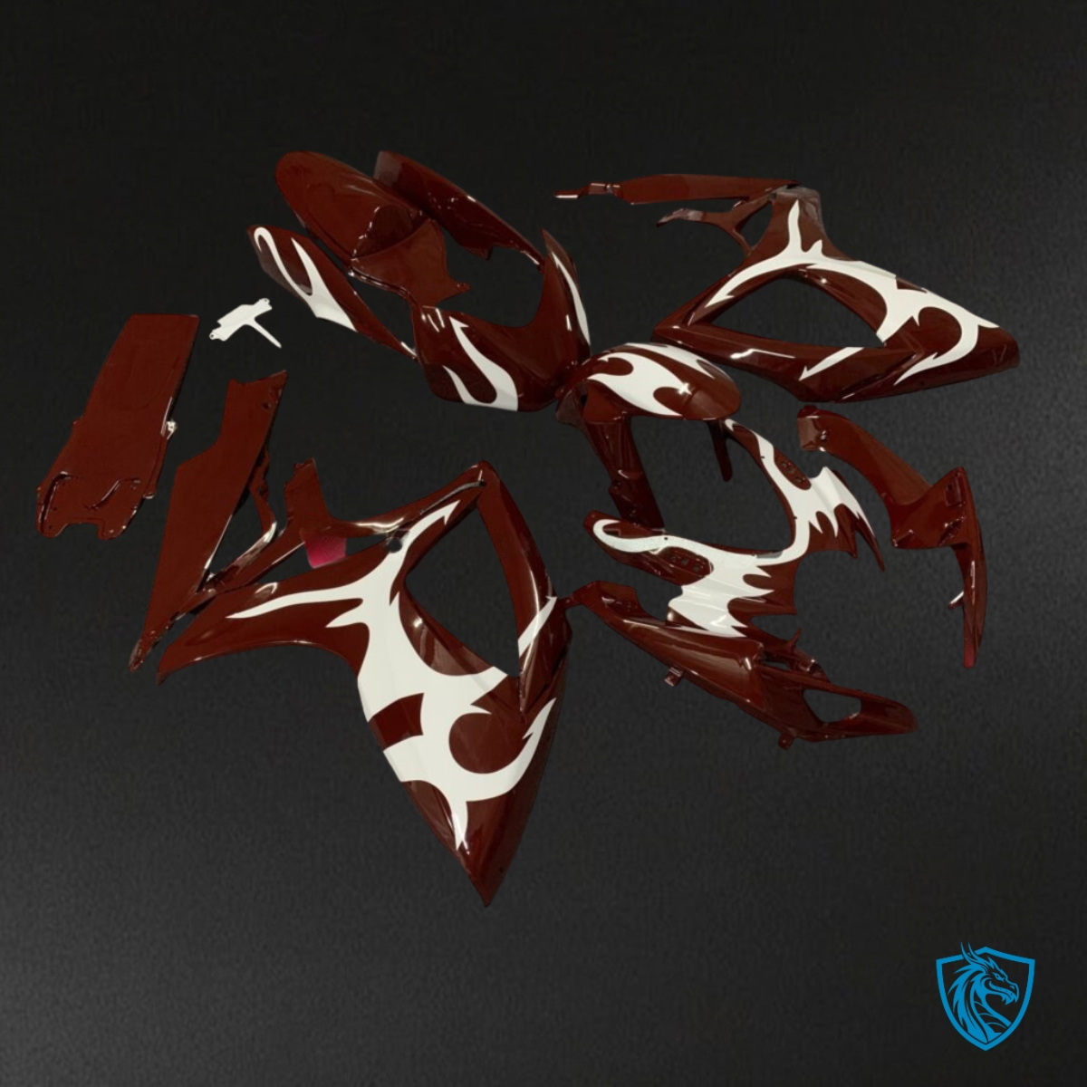 Suzuki GSXR 600-750 (2006-2007) Maroon & White - Custom ABS Fairing Kit