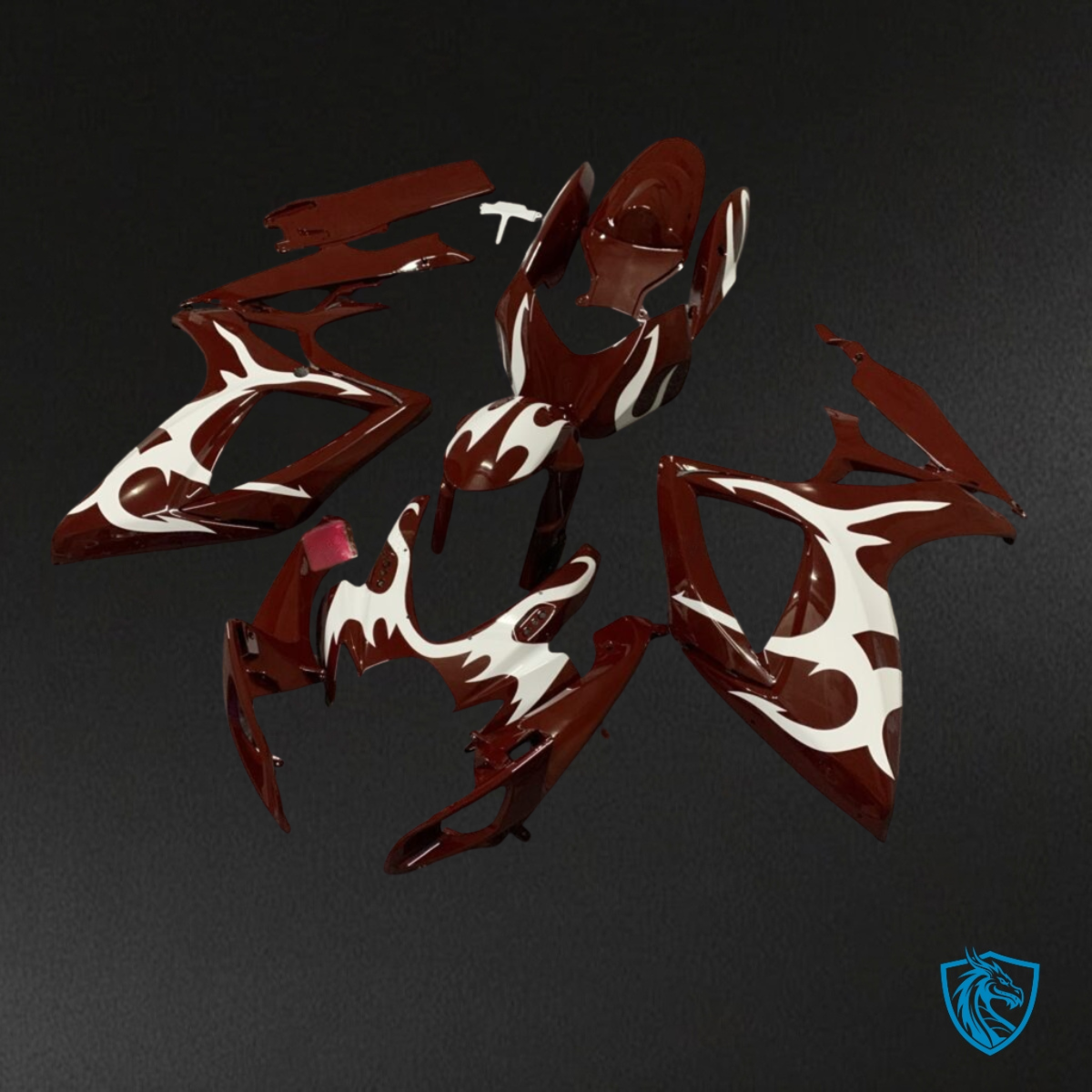 Suzuki GSXR 600-750 (2006-2007) Maroon & White - Custom ABS Fairing Kit