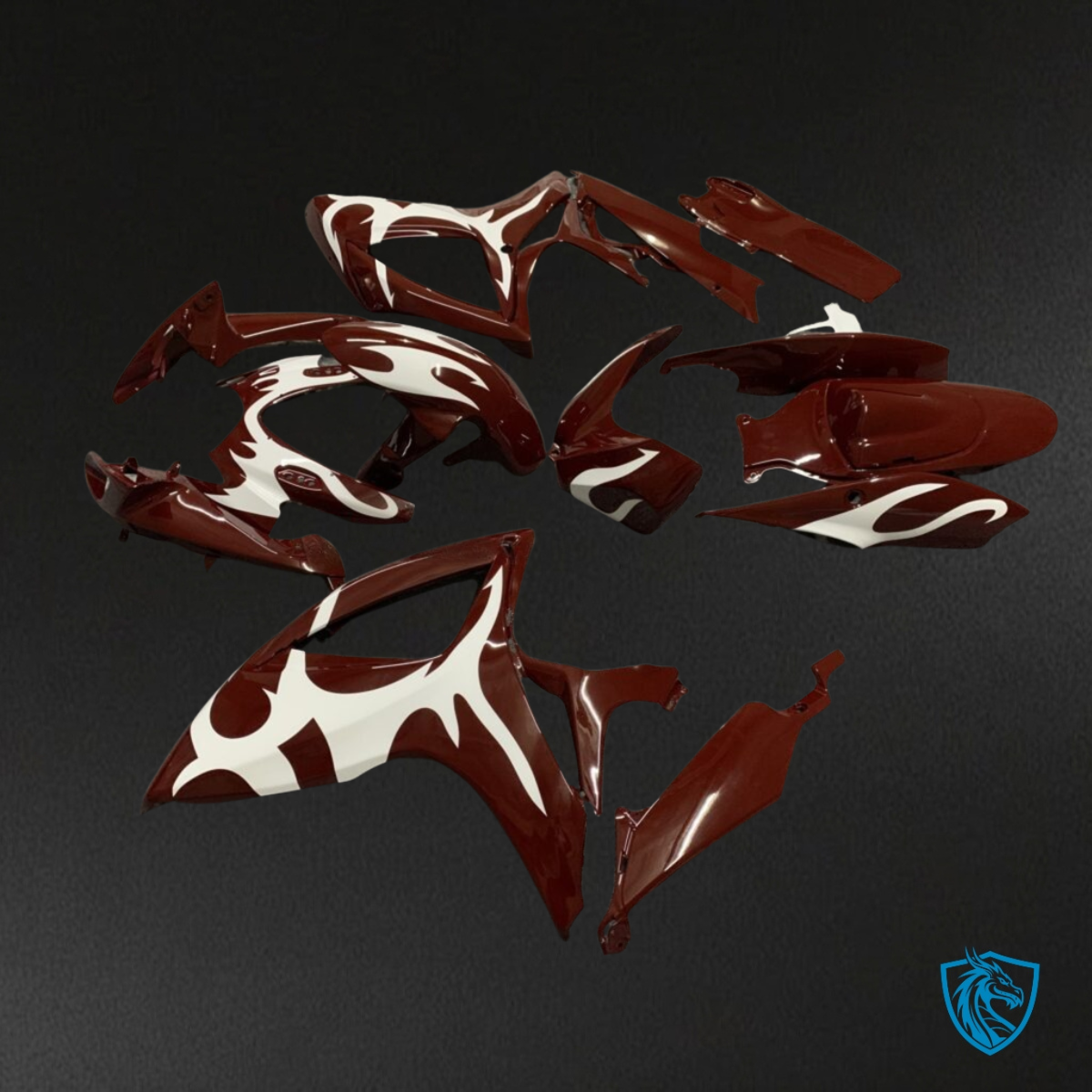 Suzuki GSXR 600-750 (2006-2007) Maroon & White - Custom ABS Fairing Kit