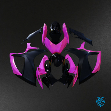 Suzuki GSXR 600-750 (2006-2007) Matte Black & Pink Motorcycle Fairings Kit | ABS Bodywork