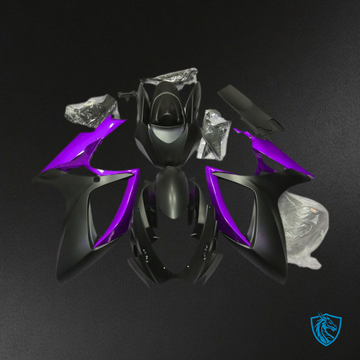 Suzuki GSXR 600-750 (2006-2007) Matte Black & Purple Motorcycle - Custom ABS Fairing Kit