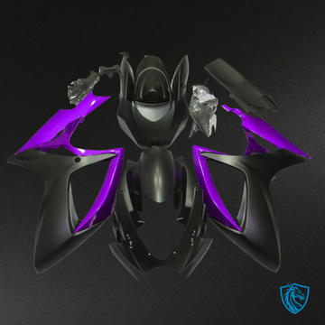 Suzuki GSXR 600-750 (2006-2007) Matte Black & Purple Fairing Kit | ABS Bodywork