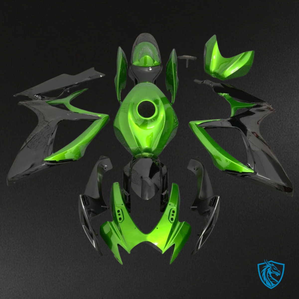 Suzuki GSXR 600-750 (2006-2007) Light Green & Black Fairing Kit | ABS Bodywork