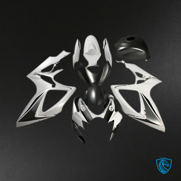 Suzuki GSXR 600-750 (2006-2007) Matte White & Gray Motorcycle Fairing Kit - Aftermarket ABS Bodywork