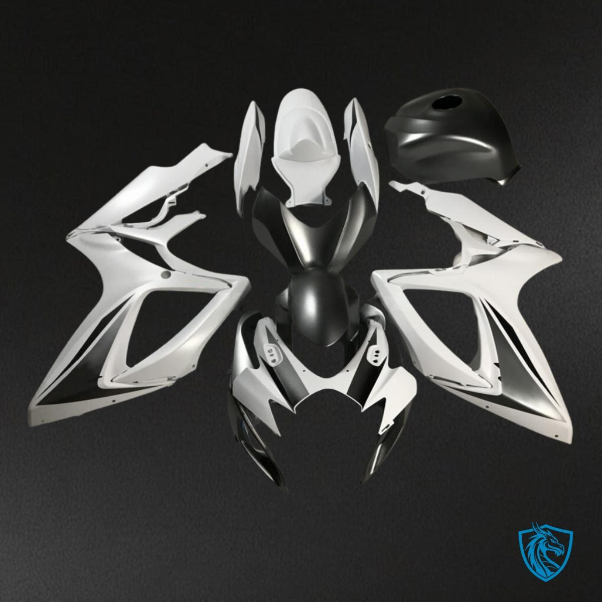 Suzuki GSXR 600-750 (2006-2007) Nardo Gray & Black - Custom ABS Fairing Kit