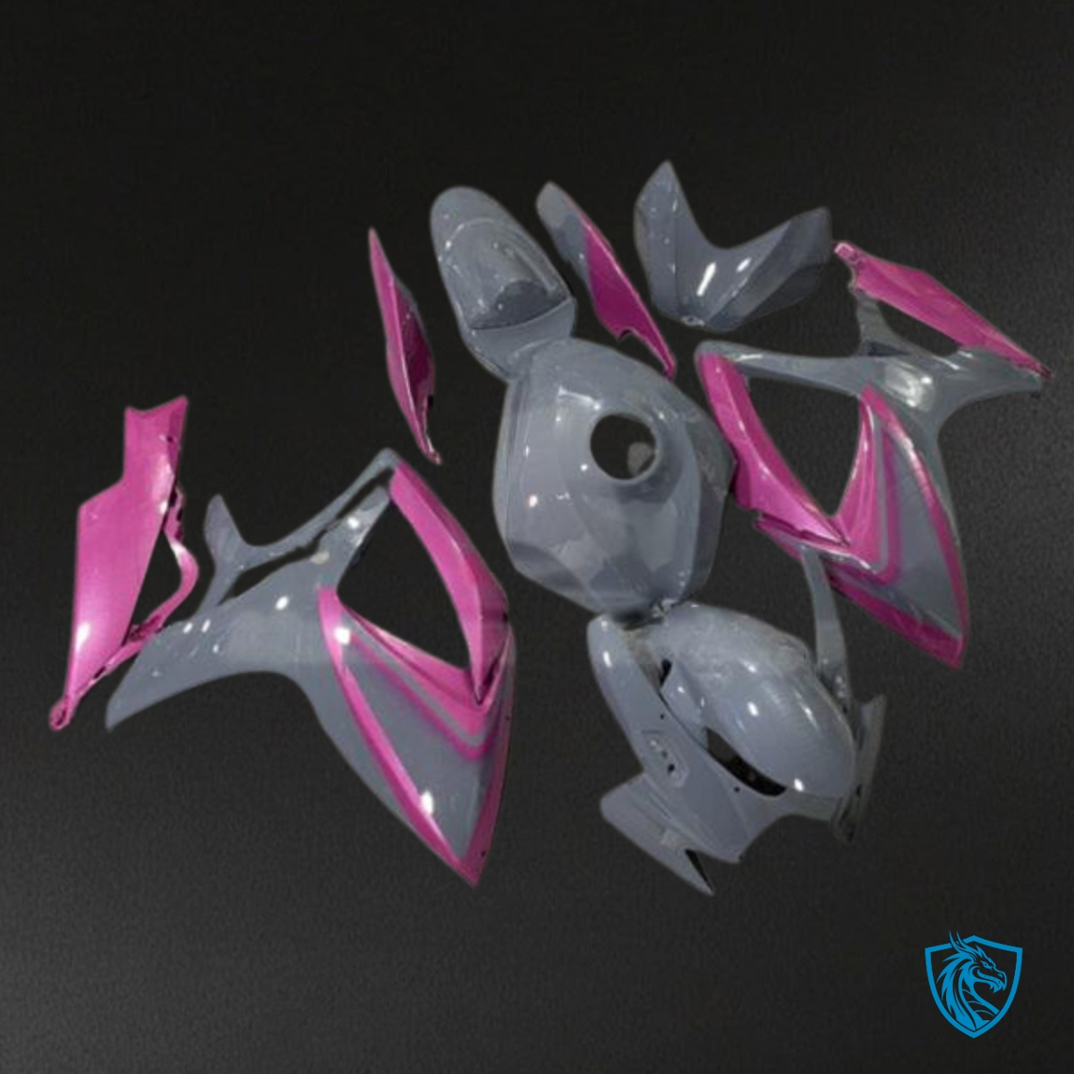 Suzuki GSXR 600-750 (2006-2007) Matte Grey & Pink Fairing Kit - Aftermarket ABS Bodywork