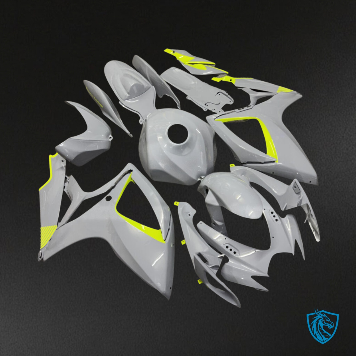 Suzuki GSXR 600-750 (2006-2007) Nardo Gray & Yellow - MERGEment Motorcycle Fairings Kit