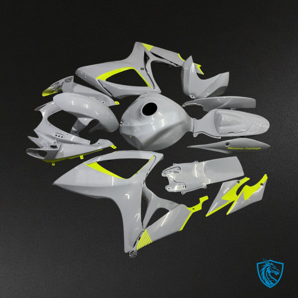 Suzuki GSXR 600-750 (2006-2007) Nardo Gray & Yellow - MERGEment Motorcycle Fairings Kit