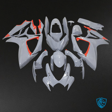 Suzuki GSXR 600-750 (2006-2007) Nardo Gray & Orange Trim - Custom ABS Fairing Kit