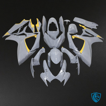 Suzuki GSXR 600-750 (2006-2007) Nardo Gray & Yellow Trim Fairing Kit | ABS Bodywork