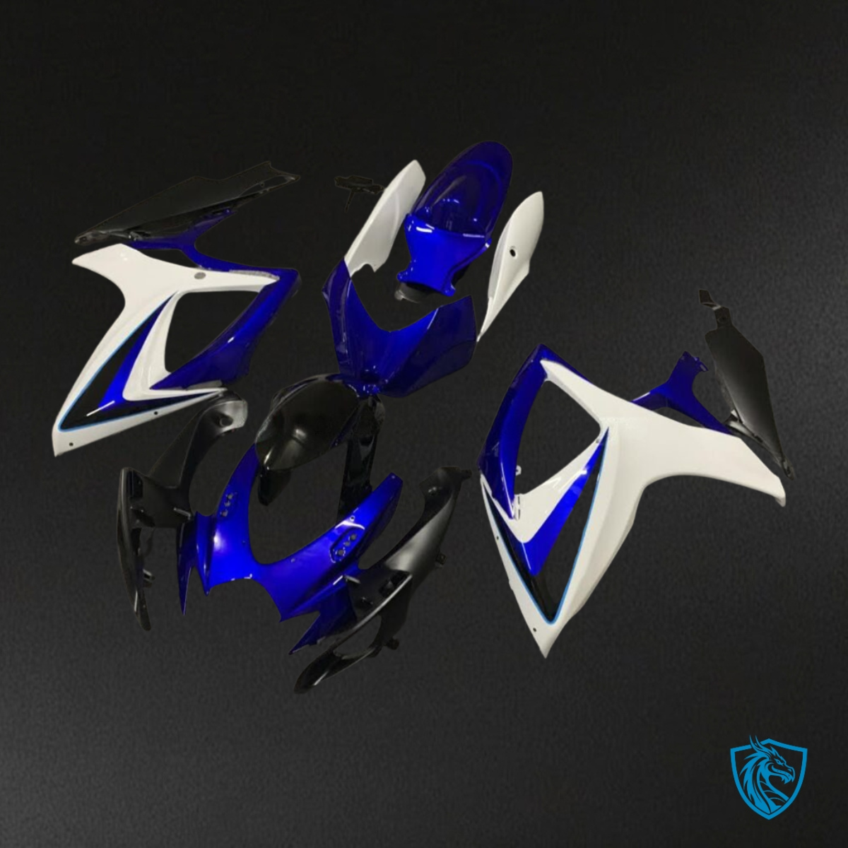 Suzuki GSXR 600-750 (2006-2007) Black, Blue & White Fairing Kit | ABS Bodywork