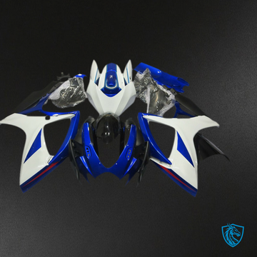 Suzuki GSXR 600-750 (2006-2007) White & Blue OEM Style Motorcycle - Custom ABS Fairing Kit