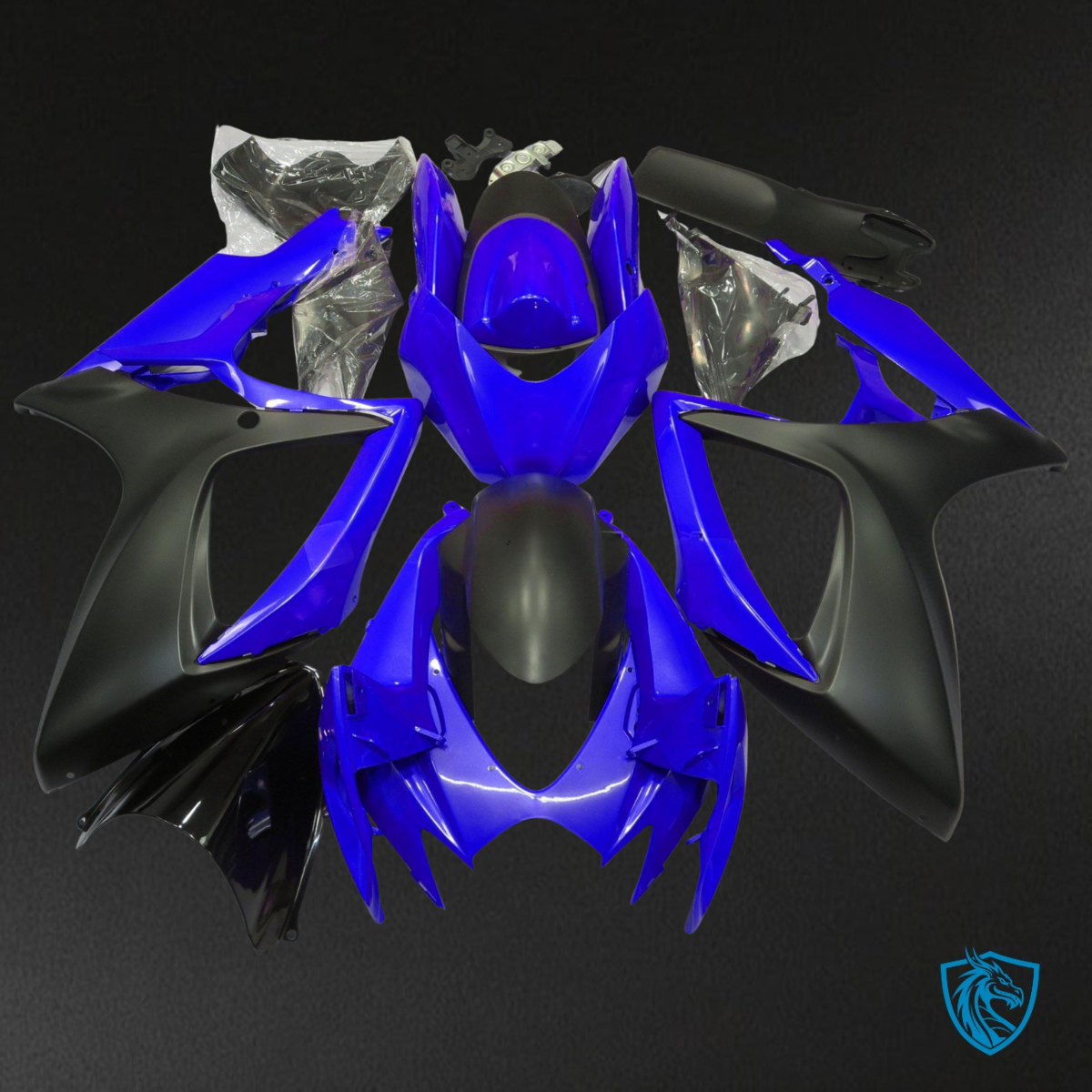 Suzuki GSXR 600-750 (2006-2007) Ocean Blue & Black Fairing Kit - Aftermarket ABS Bodywork
