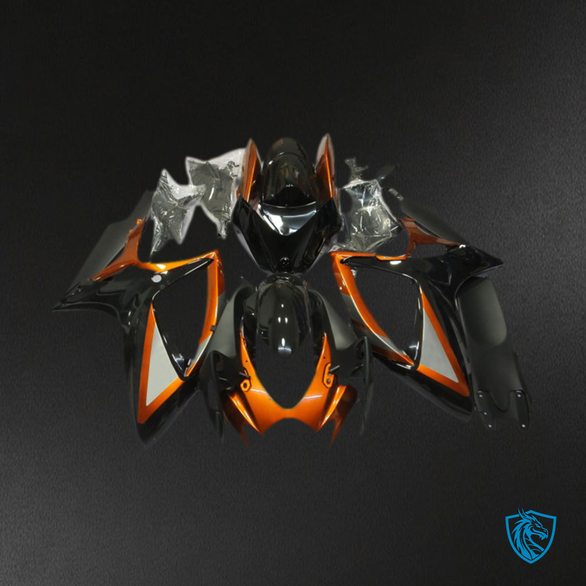 Suzuki GSXR 600-750 (2006-2007) Orange Gloss & Black Motorcycle - Custom ABS Fairing Kit