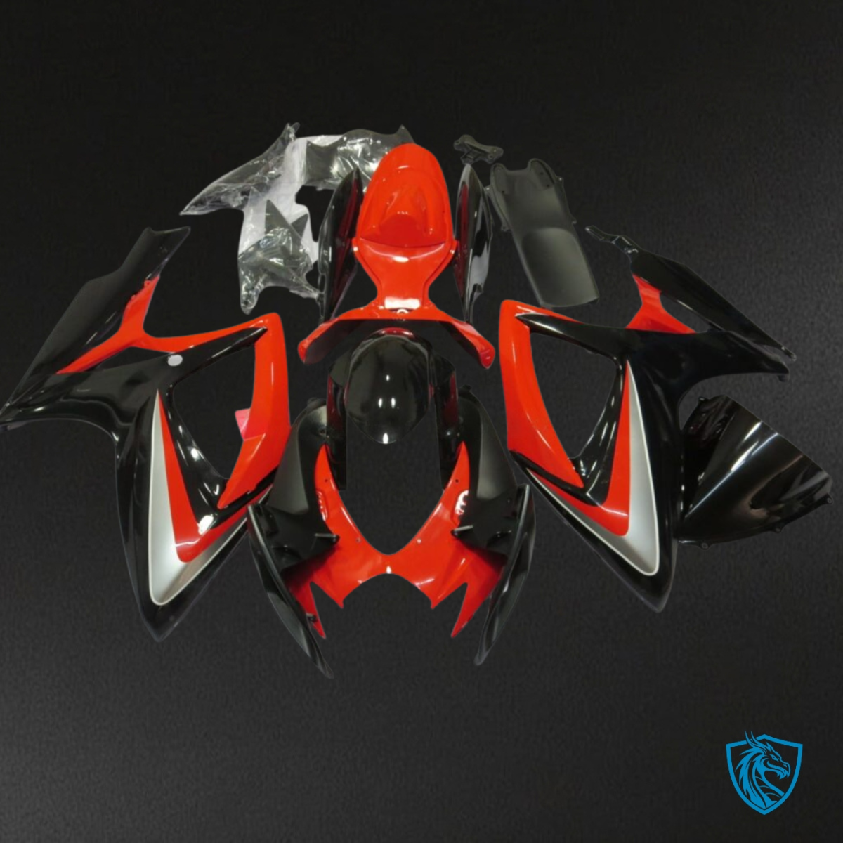 Suzuki GSXR 600-750 (2006-2007) Red, Silver & Black - MERGEment Motorcycle Fairings Kit