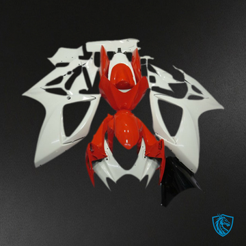 Suzuki GSXR 600-750 (2006-2007) Orange & White Motorcycle Fairings Kit - Aftermarket ABS Bodywork