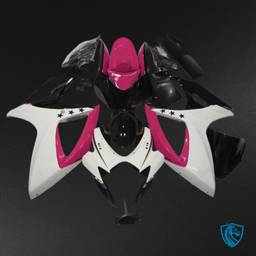 Suzuki GSXR 600-750 (2006-2007) Black & White  Star Fairing Kit - Aftermarket ABS Bodywork