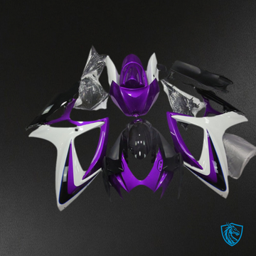 Suzuki GSXR 600-750 (2006-2007) Purple & White Without Badge - MERGEment Motorcycle Fairings Kit