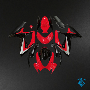 Suzuki GSXR 600-750 (2006-2007) Red & Black OEM Style Motorcycle - Custom ABS Fairing Kit