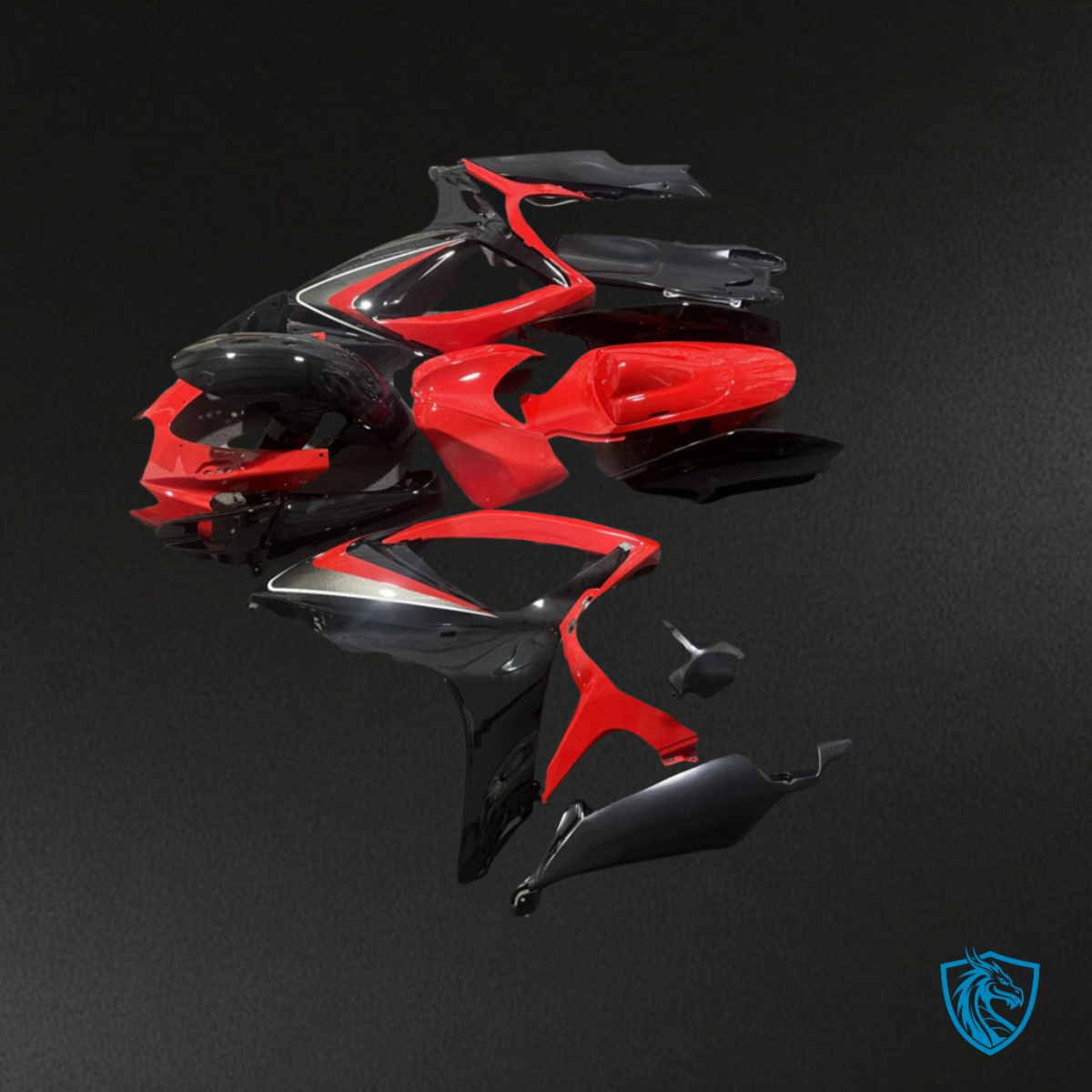 Suzuki GSXR 600-750 (2006-2007) Red, Black & Grey - Custom ABS Fairing Kit