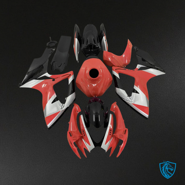 Suzuki GSXR 600-750 (2006-2007) Red & Black - MERGEment Motorcycle Fairings Kit