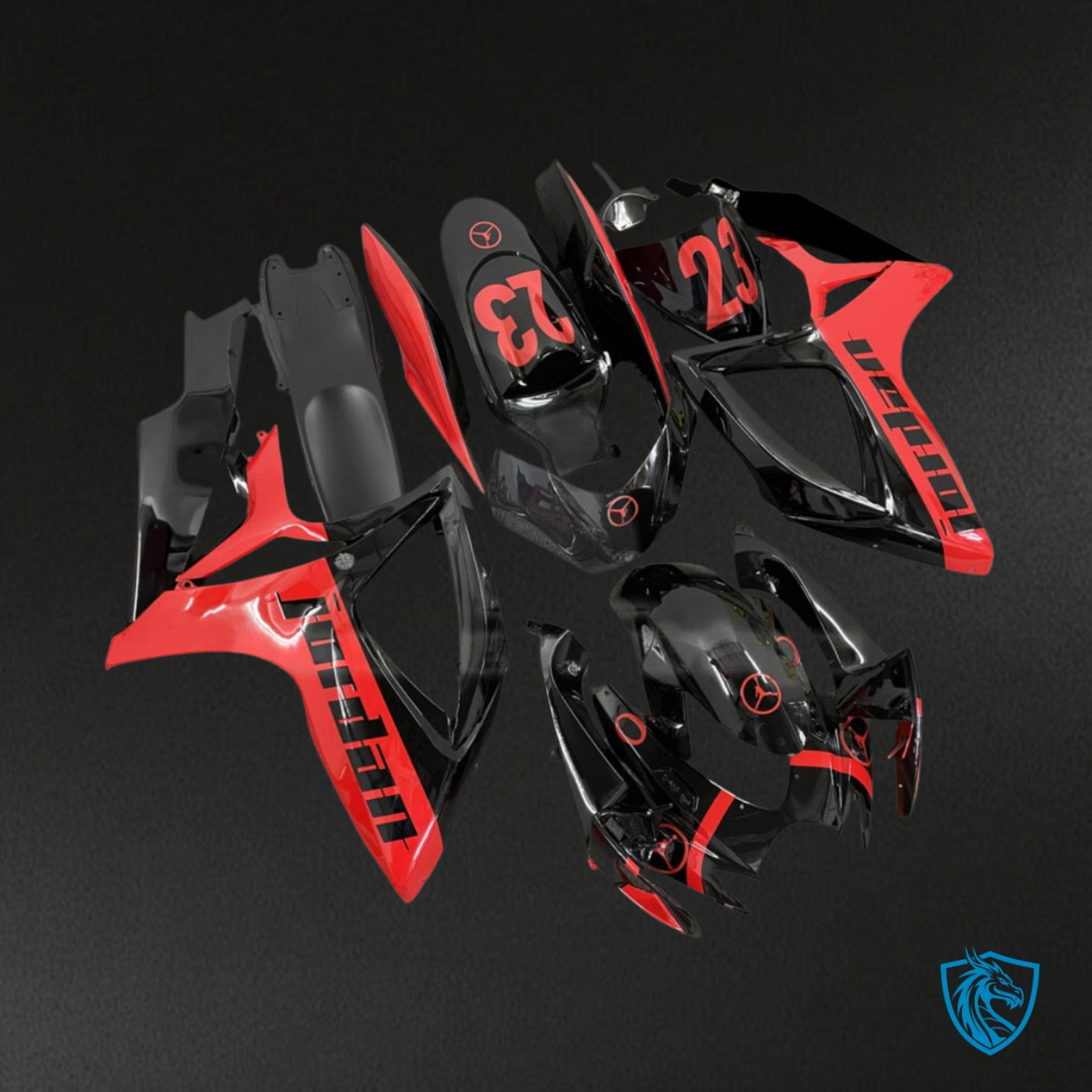 Suzuki GSXR 600-750 (2006-2007) Red & black Jordan Fairing Kit - Aftermarket ABS Bodywork