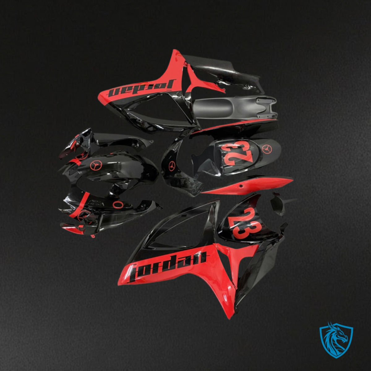 Suzuki GSXR 600-750 (2006-2007) Red & black Jordan Fairing Kit - Aftermarket ABS Bodywork