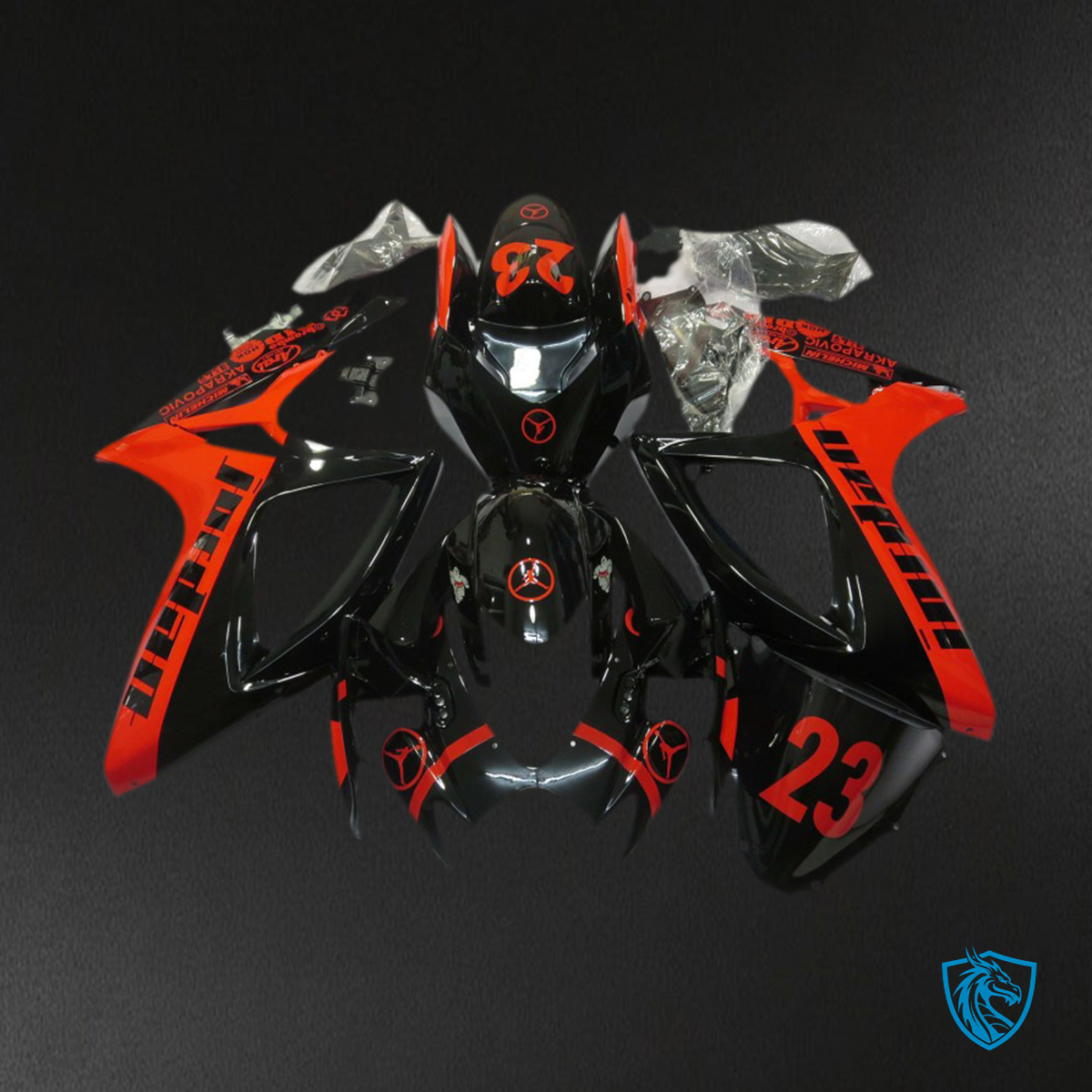 Suzuki GSXR 600-750 (2006-2007) Red Jordan Motorcycle Fairings Kit - Aftermarket ABS Bodywork