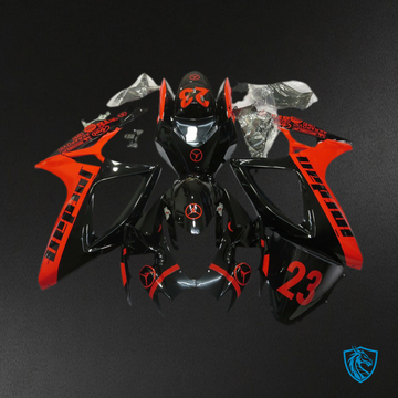 Suzuki GSXR 600-750 (2006-2007) Red Jordan Motorcycle Fairings Kit - Aftermarket ABS Bodywork