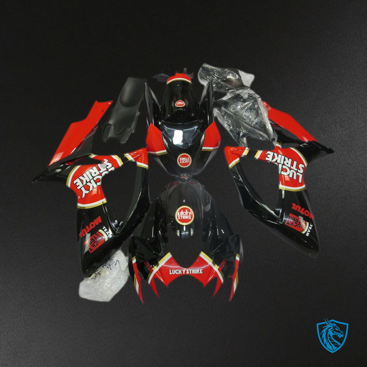 Suzuki GSXR 600-750 (2006-2007) Red Lucky Strike Motorcycle Fairings Kit | ABS Bodywork