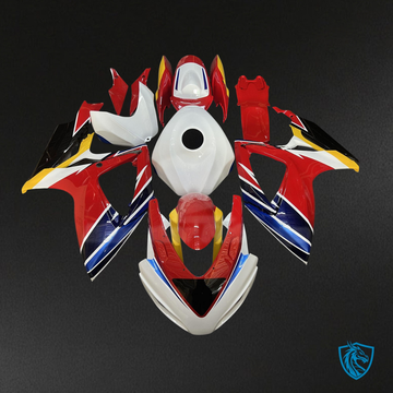 Suzuki GSXR 600-750 (2006-2007) Red & White Custom Fairing Kit - Aftermarket ABS Bodywork